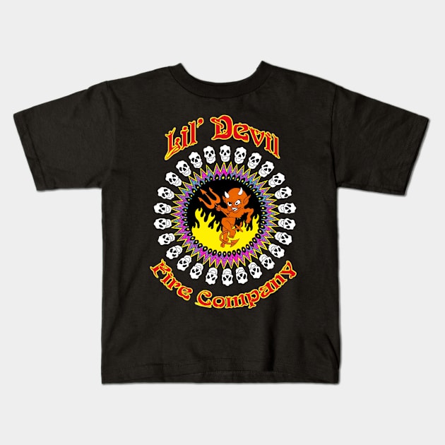 Lil' Devil Fire Company Colour 2 Kids T-Shirt by CosmicAngerDesign